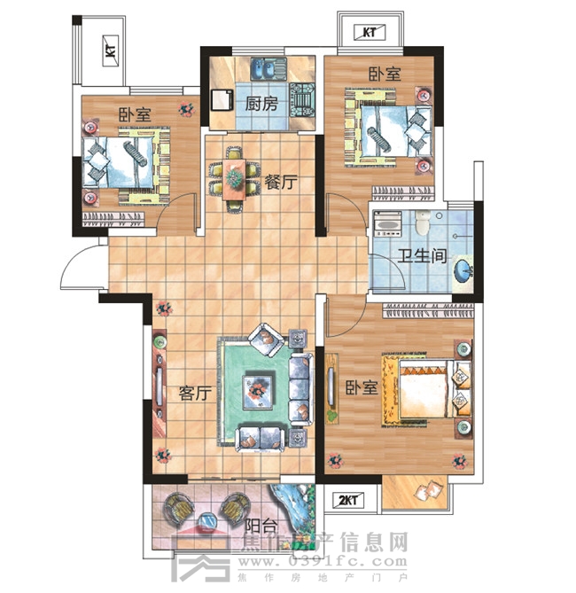 中弘名郡城三室兩廳一衛(wèi)約106.64㎡