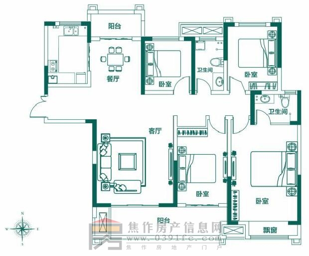 建業(yè)公園里灣畔三期172㎡四室兩廳兩衛(wèi)