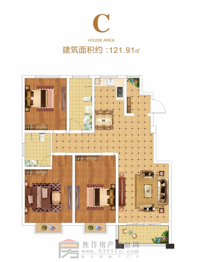 萬隆·善水尚苑C戶型121.91㎡