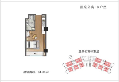 仙那度云臺(tái)山水奇境小鎮(zhèn)溫泉公寓B戶型