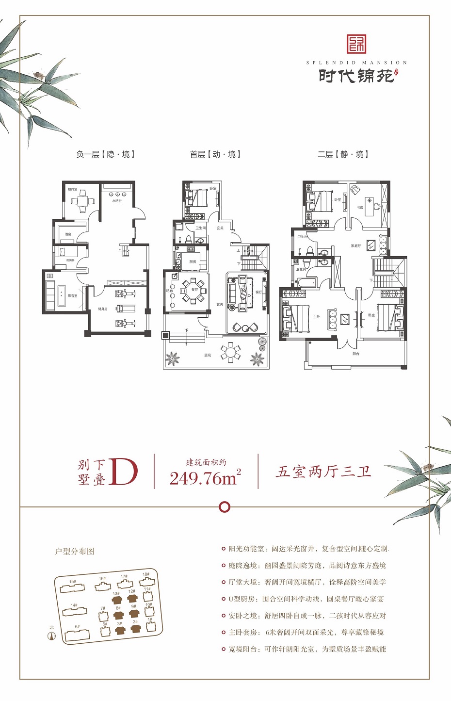 飛天時代錦苑別墅下疊五室兩廳三衛(wèi)249.76平方