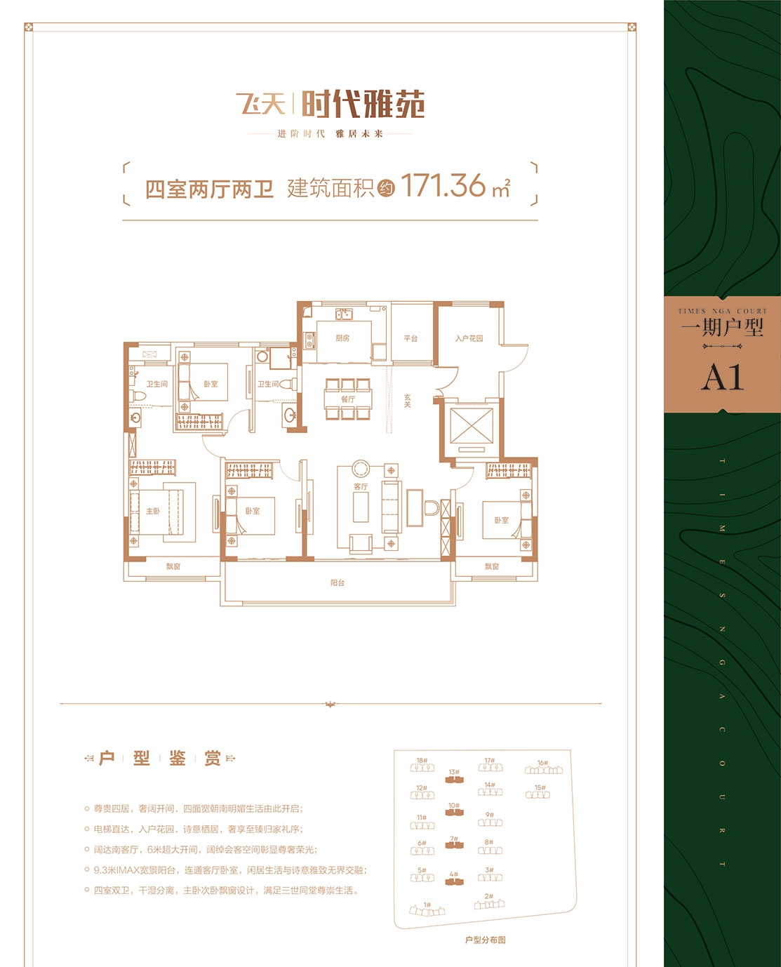 飛天·時代雅苑四室二廳兩衛(wèi)171.36戶型欣賞